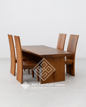 Set Meja Makan Kedai Kayu Trembesi