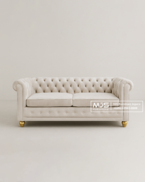 Sofa Tamu Chesterfield Velvet Cream