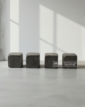 Stool Kotak Rustik Grey