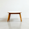 Stool Kayu Jati Minimalis dengan Dudukan Busa Putih