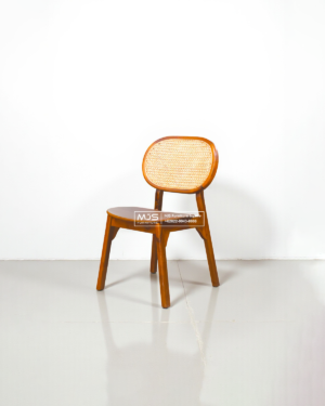 Kursi Cafe Jati Rattan Model Kacang