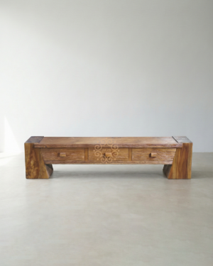 Meja TV Trembesi Solid Minimalis 3 Laci