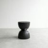 Stool Model Gelas Pasir Kayu Trembesi Rustic Hitam