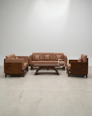 Eksotika Set Sofa Ruang Tamu Modern Kayu Jati Solid