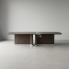 Elipseia Walnut Executive Table with Chrome Bases