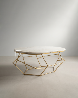 Geometric Marble Coffee Table Kaki Besi