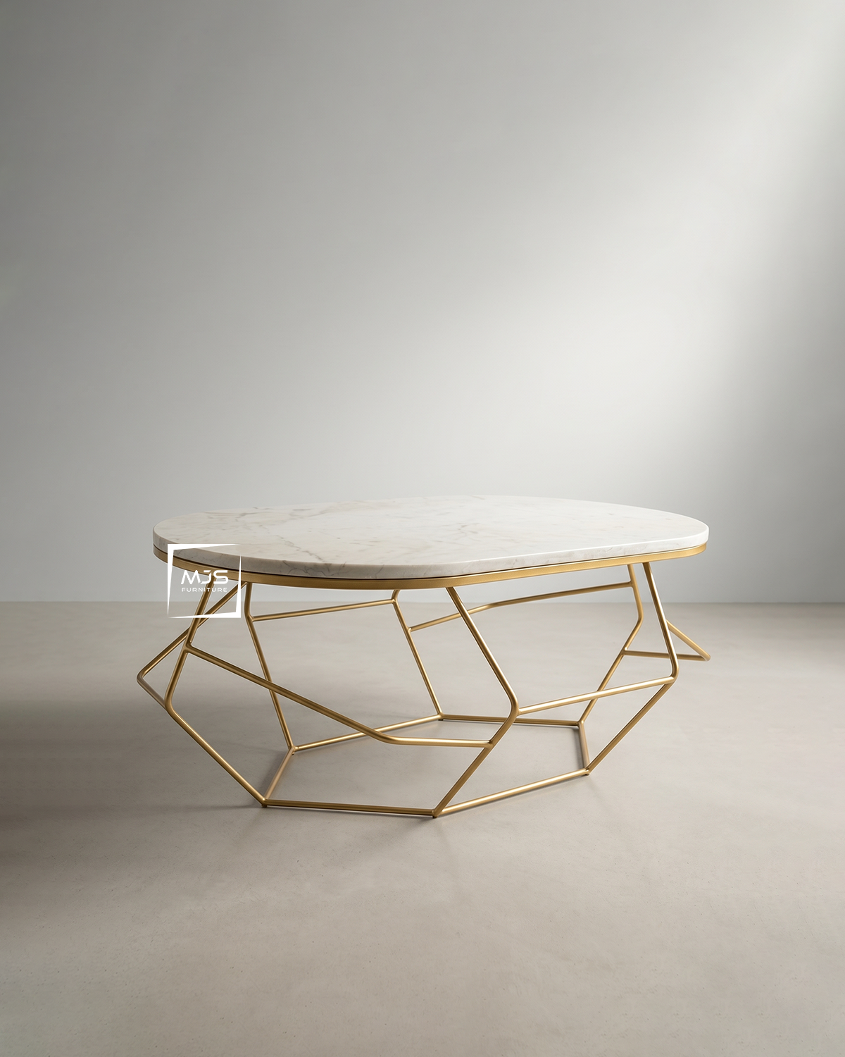 Geometric Marble Coffee Table Kaki Besi