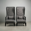 Sofa Single Tufted Abu-Abu Mewah