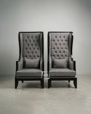 Sofa Single Tufted Abu-Abu Mewah