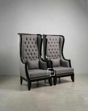 Sofa Single Tufted Abu-Abu Mewah
