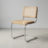 Kursi Cafe Cantilever Anyaman Rotan & Rangka Stainless 'Linear'