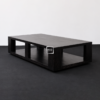 Minimalist Rectangle Coffee Table Kayu Jati Finishing Hitam