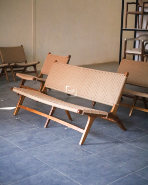 Bench Sofa Jati Anyaman Loom Minimalis