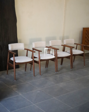 Kursi Makan Minimalis Kayu Jati Busa Fabric