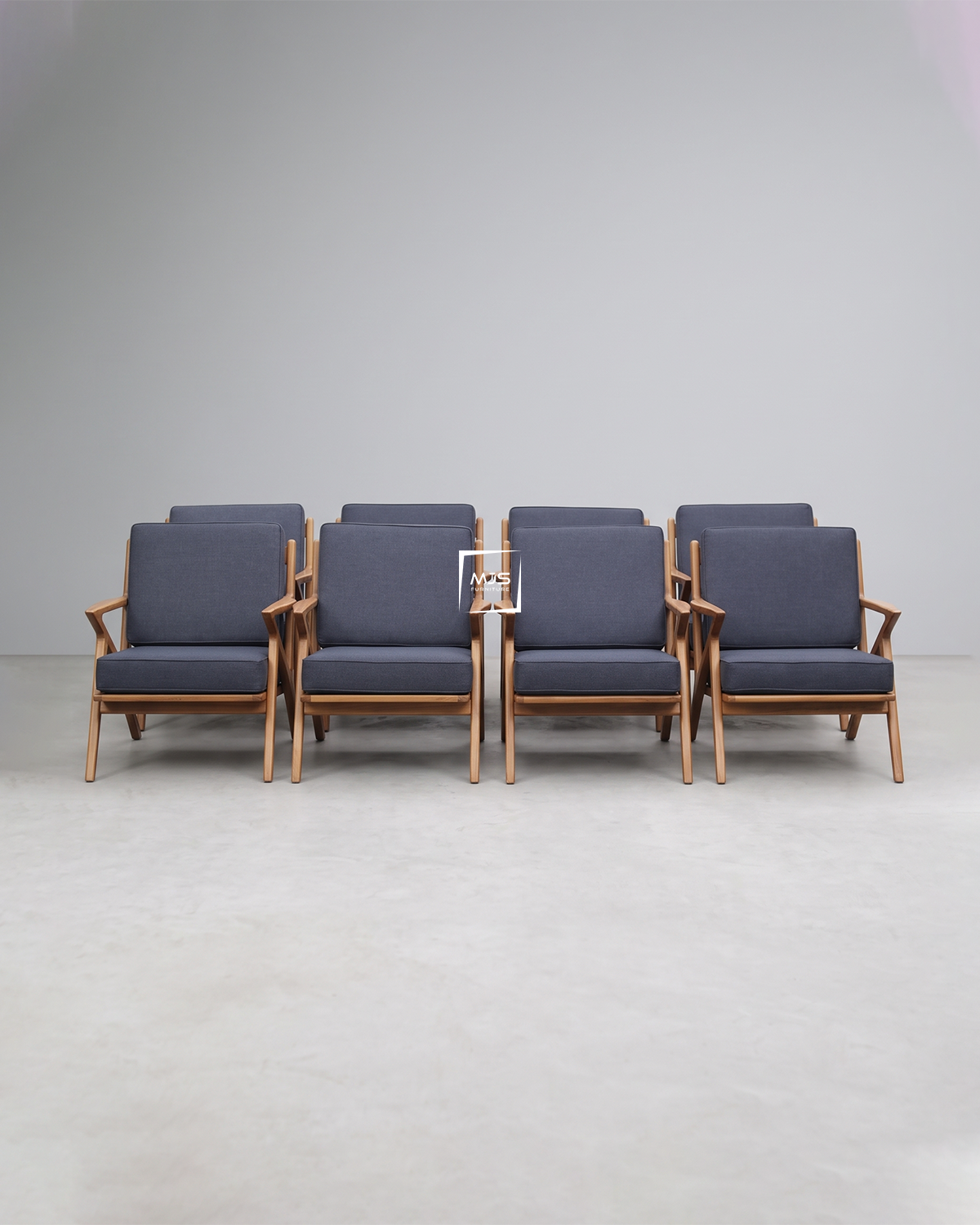 Kursi Tamu Armchair Jati Solid Gaya Denmark