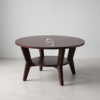 Meja Tamu Bulat Aesthetic Dark Walnut