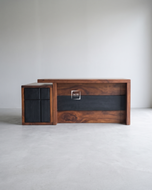 Aksa L-Desk: Meja Kantor Kayu Jati Solid Elegan