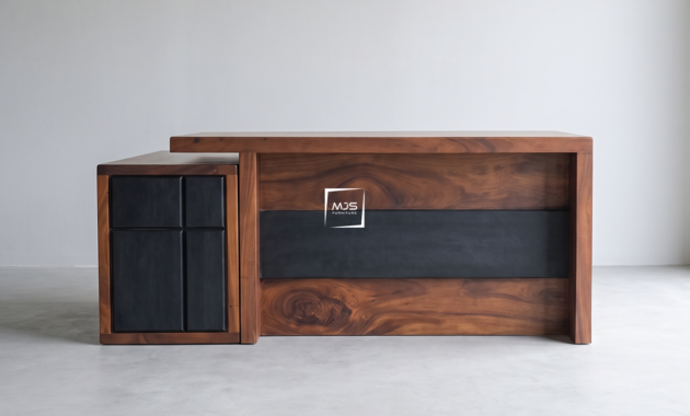 Aksa L-Desk: Meja Kantor Kayu Jati Solid Elegan